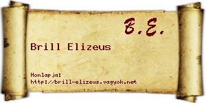 Brill Elizeus névjegykártya